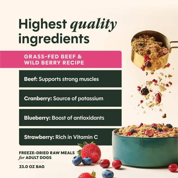 Instinct FreshDried Meal Blends Beef & Wild Berries Blend Freeze-Dried Dog Food
