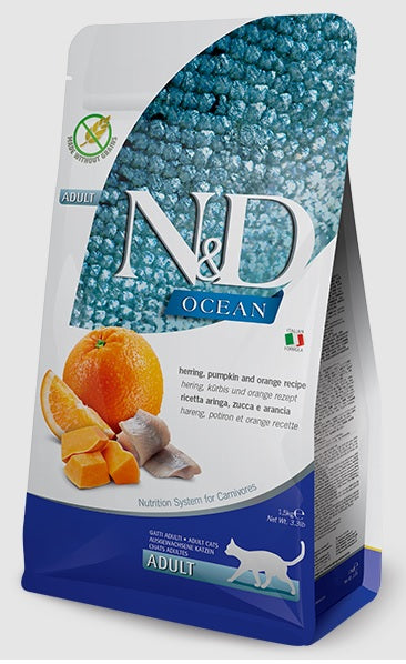 Farmina N&D Ocean Herring, Pumpkin and Orange Adult Dry Cat Food
