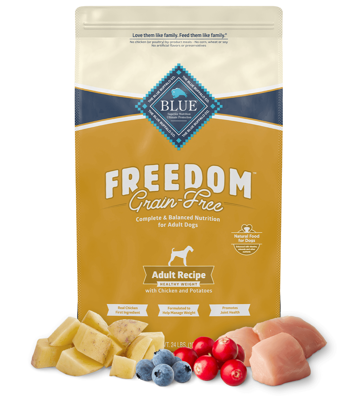 Blue Buffalo Freedom Grain Free Healthy Weight Chicken Dry Dog Food