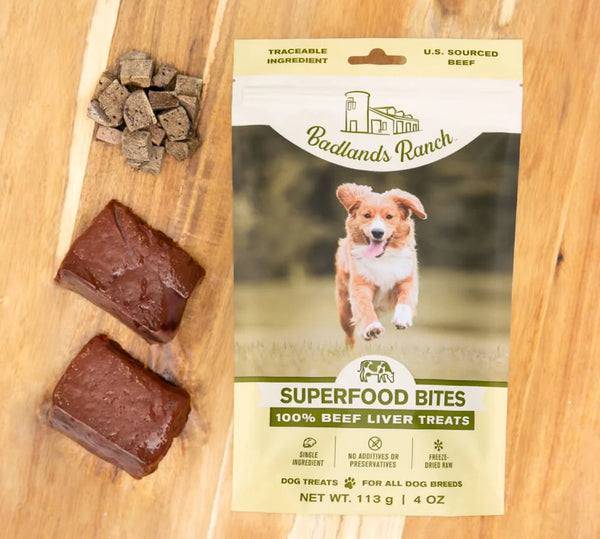 Badlands Ranch Superfood Bites Beef Liver Freeze-Dried Dog Treats