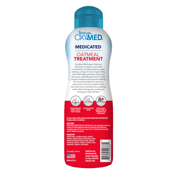 TropiClean OxyMed Medicated Anti-Itch Conditioner, Oatmeal, 20 oz, additional view 1