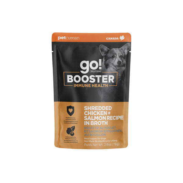 GO! Solutions Immune Health Shredded Chicken + Salmon Booster Dog Food Topper