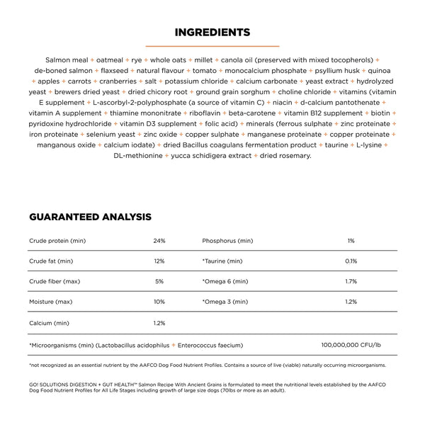GO! Solutions Digestion + Gut Health Salmon with Grains Dry Dog Food, additional view 1