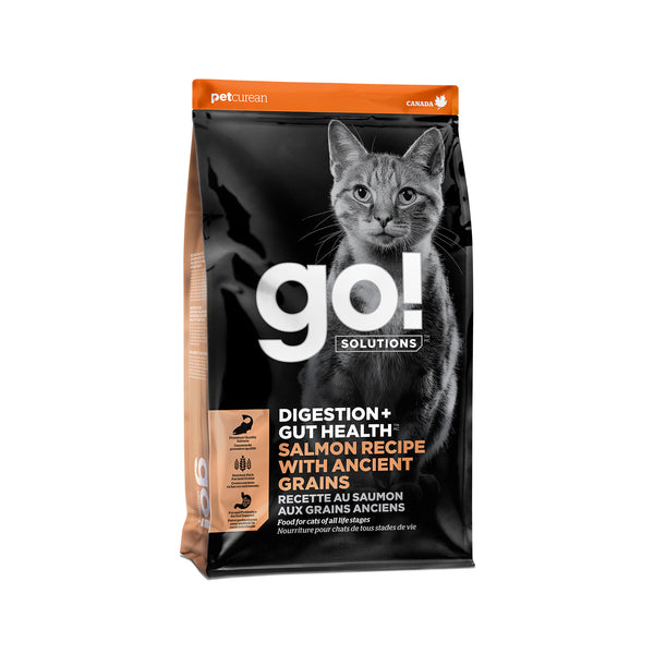 Petcurean GO! Solutions Digestion + Gut Health Salmon with Ancient Grains Dry Cat Food