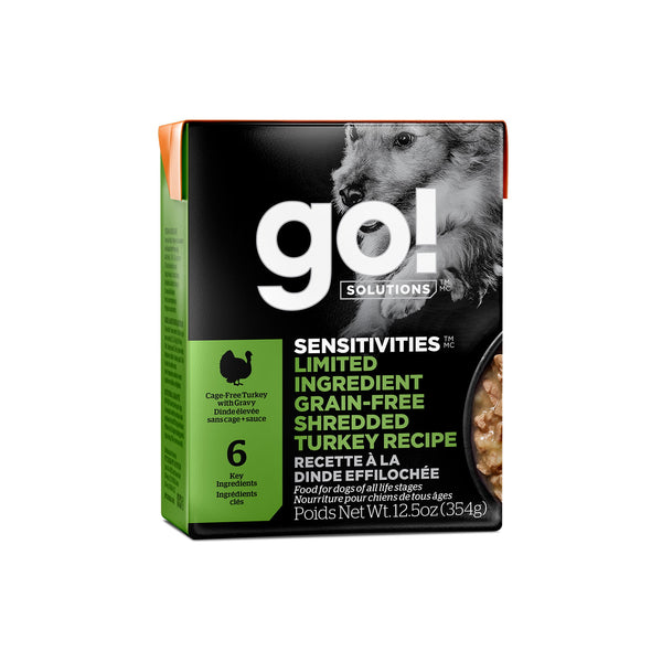 GO! Solutions Sensitivities Limited Ingredient Grain-Free Shredded Turkey Recipe Wet Dog Food