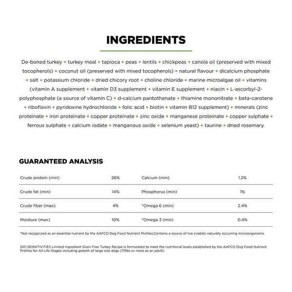 GO! Solutions Sensitivities Limited Ingredient Grain-Free Turkey Recipe Dry Dog Food (Special Order), additional view 1