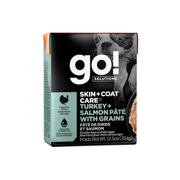 GO! Solutions Skin + Coat Care Turkey + Salmon Pate with Grains Wet Dog Food