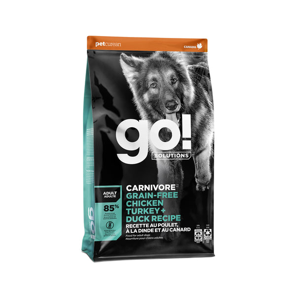 GO! Solutions Carnivore Chicken, Turkey + Duck Grain-Free Adult Dog Food