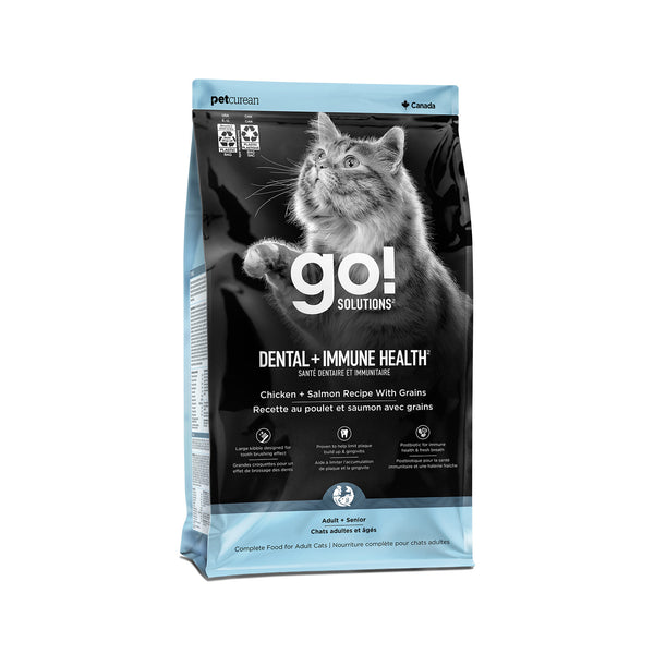 Petcurean GO! Solutions Dental + Immune Health Chicken & Salmon Dry Cat Food