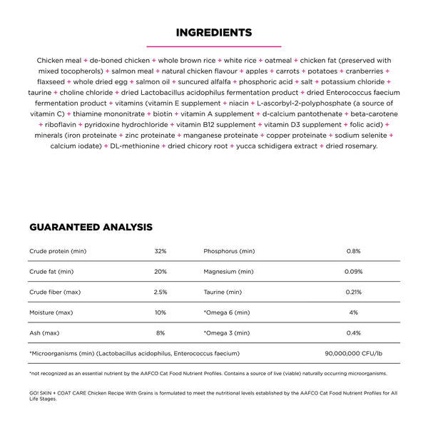 GO! Solutions Skin + Coat Care Chicken Recipe with Grains Dry Cat Food (Special Order), additional view 1