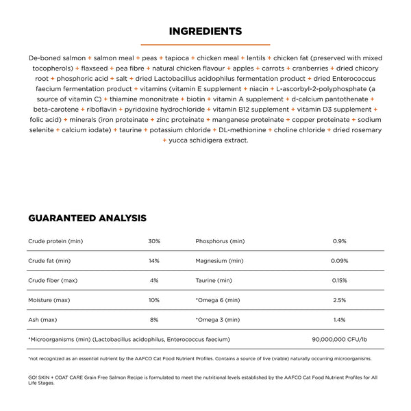 GO! Solutions Skin + Coat Care Grain-Free Salmon Recipe Dry Cat Food (Special Order), additional view 1