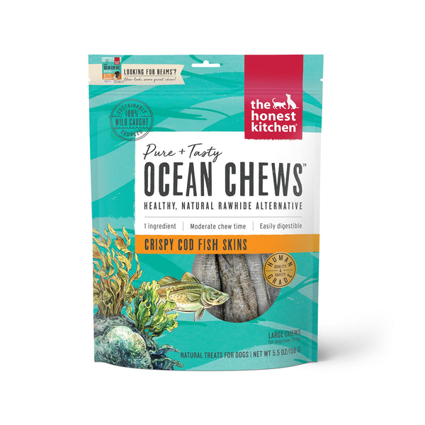 The Honest Kitchen Ocean Chews Crispy Cod Fish Skins Dog Treats
