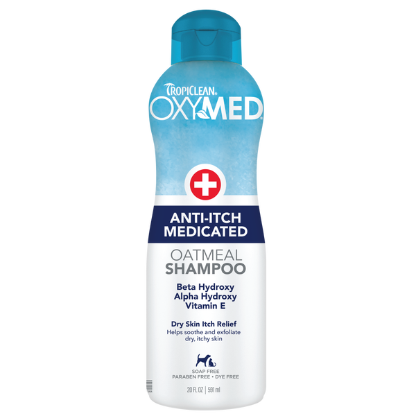 TropiClean OxyMed Medicated Anti-Itch Shampoo, Oatmeal, 20 oz