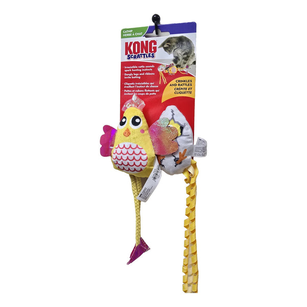 KONG Scrattles Chicken 2-pack catnip cat toys, chicken and egg