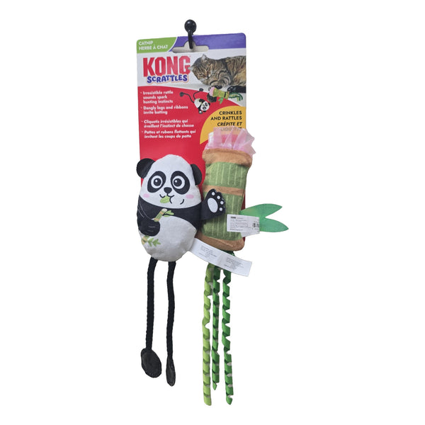 KONG Scrattles Panda 2-pack catnip cat toys, panda and bamboo