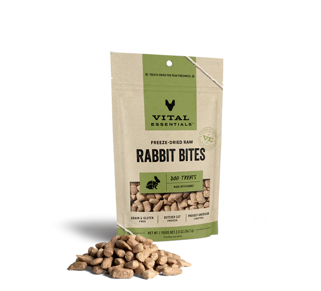 Vital Essentials Freeze-Dried Raw Rabbit Bites Dog Treats