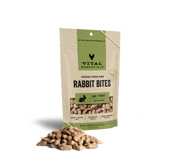 Vital Essentials Freeze-Dried Raw Rabbit Bites Dog Treats