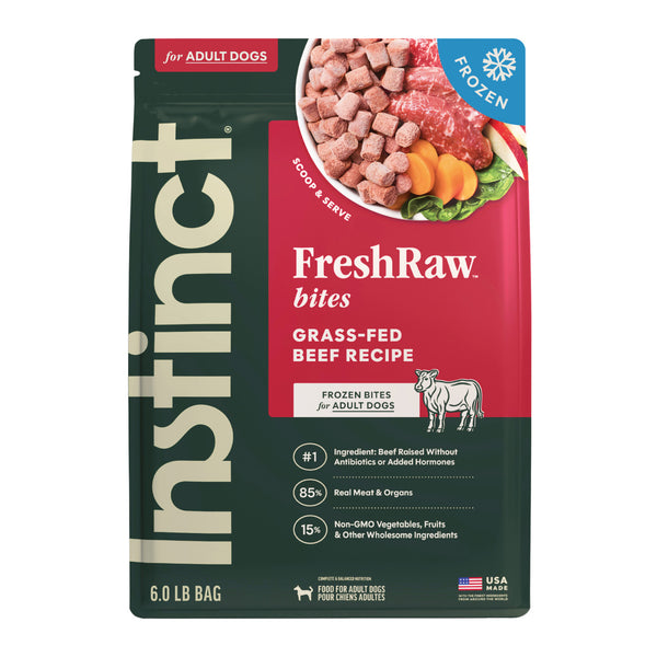 Instinct FreshRaw Bites Grass-Fed Beef Recipe Frozen Dog Food