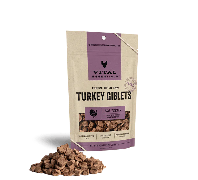 Vital Essentials Freeze-Dried Raw Turkey Giblets Dog Treats