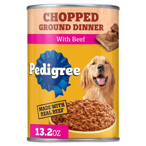 Pedigree Chopped Ground Dinner Wet Dog Food 13.2 oz, Case of 12