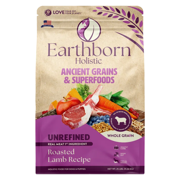 Earthborn Holistic Unrefined Roasted Lamb Recipe with Ancient Grains & Superfoods Dry Dog Food