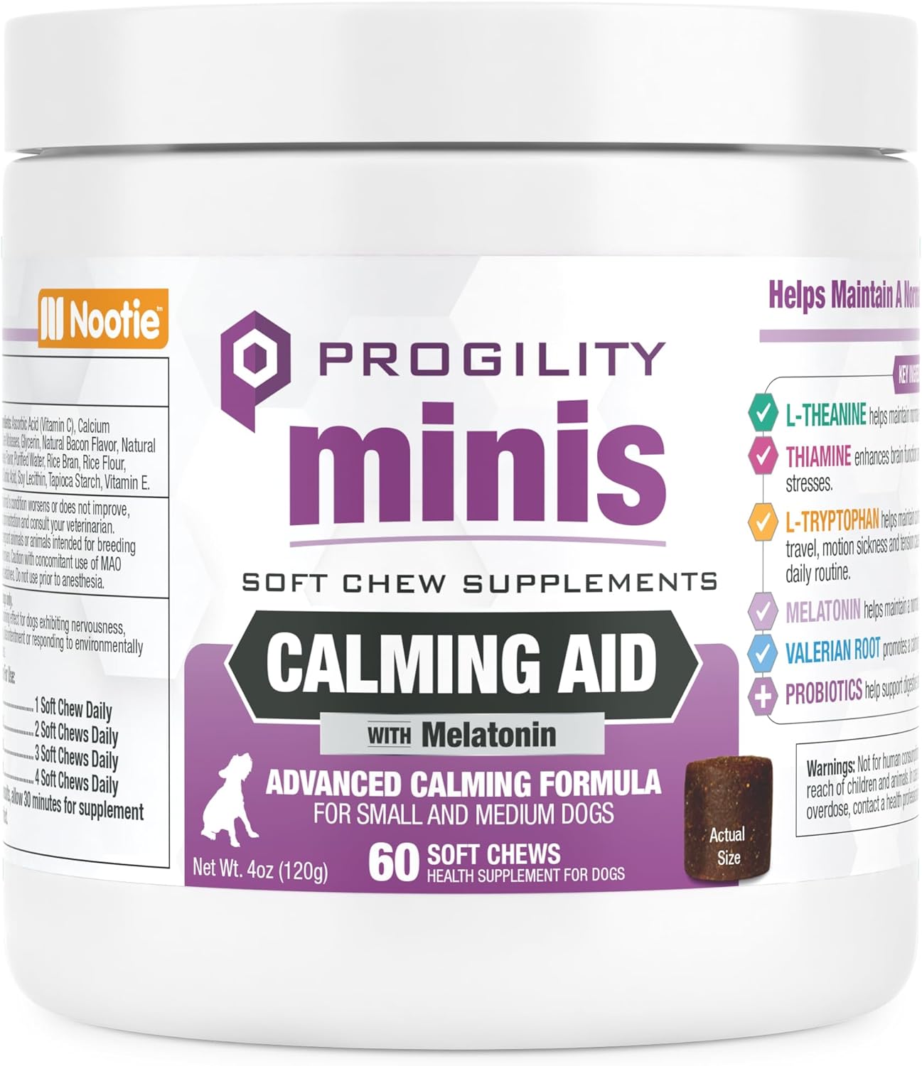 Progility Minis Calming Aid with Melatonin 60-ct Soft Chews