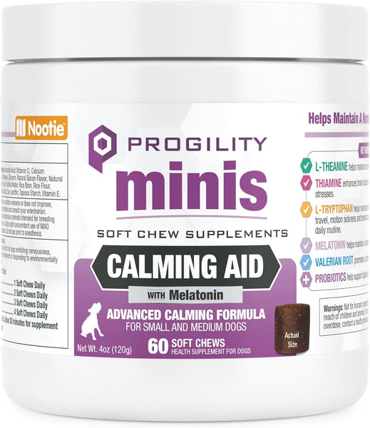 Progility Minis Calming Aid with Melatonin 60-ct Soft Chews