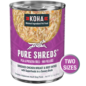 KOHA Pure Shreds Shredded Chicken Breast & Beef Entrée Wet Dog Food
