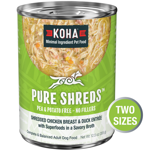 KOHA Pure Shreds Shredded Chicken & Duck Entrée Wet Dog Food