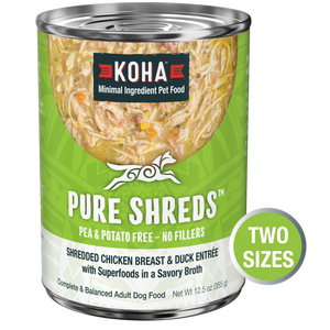 KOHA Pure Shreds Shredded Chicken & Duck Entrée Wet Dog Food