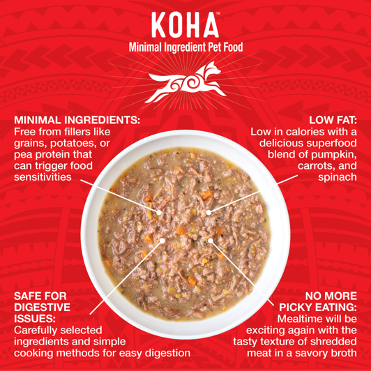 KOHA Pure Shreds Shredded Beef Entrée Wet Dog Food