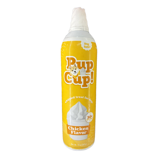 Pup Cup! Chicken whipped treat for dogs 13 oz can, front