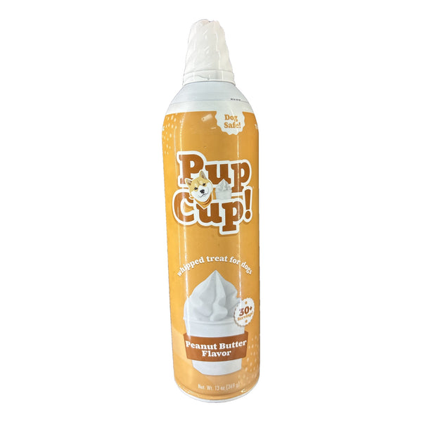 Pup Cup! Peanut Butter whipped treat for dogs 13 oz can, front