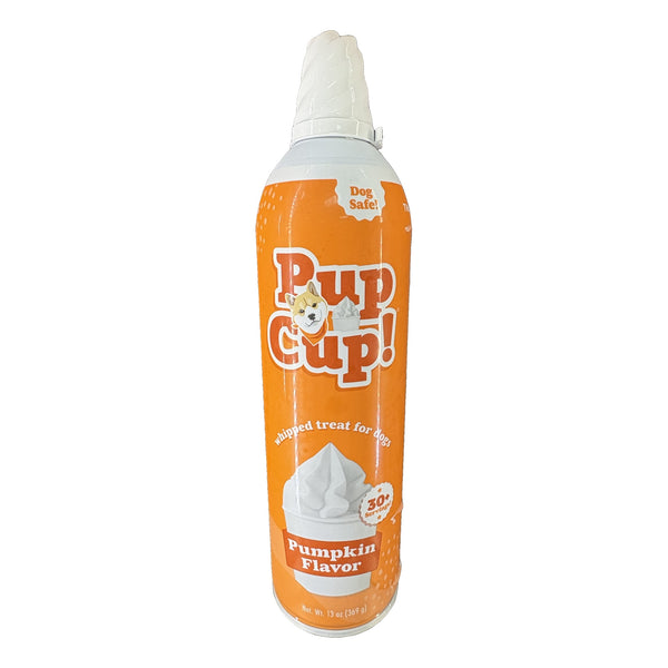 Pup Cup! Pumpkin whipped treat for dogs 13 oz can, front