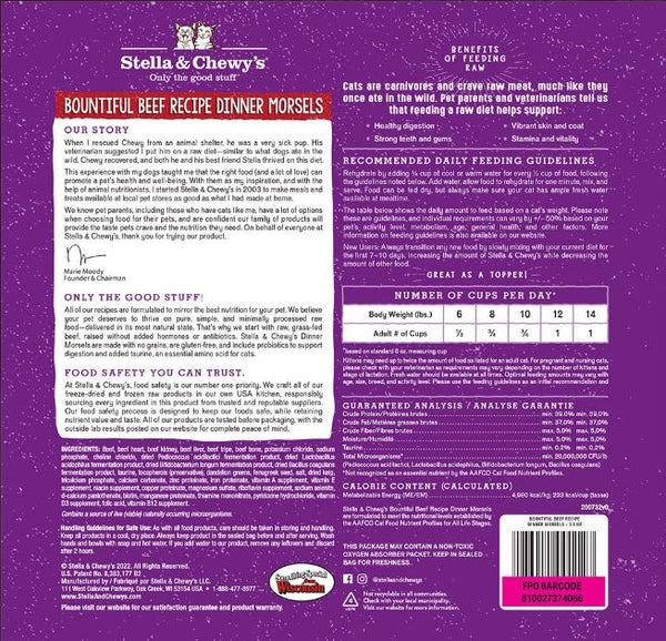 Stella & Chewy's Bountiful Beef Dinner Morsels Freeze-Dried Cat Food