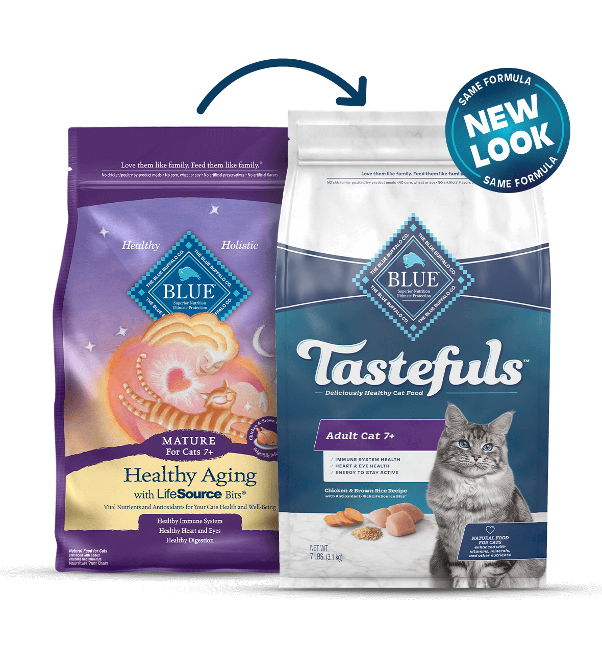 Blue Buffalo Tastefuls Adult 7+ Chicken & Brown Rice Mature Dry Cat Food