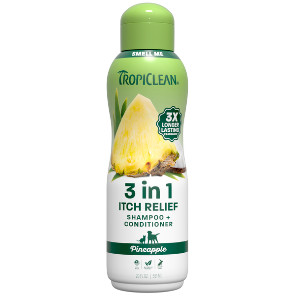 TropiClean 3-in-1 Itch Relief Pet Shampoo, Pineapple, 20 oz
