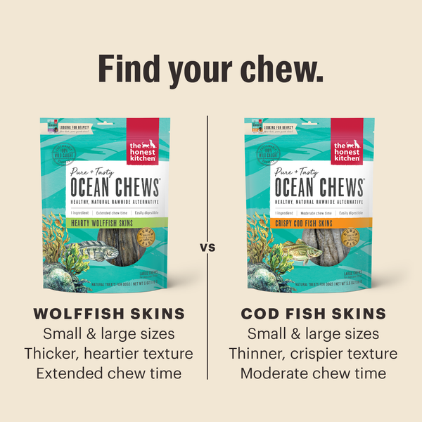 The Honest Kitchen Ocean Chews Crispy Cod Fish Skins Dog Treats, additional view 2