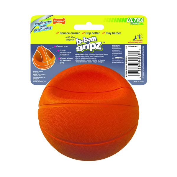Nylabone Power Play Basketball B-Ball Gripz Dog Toy