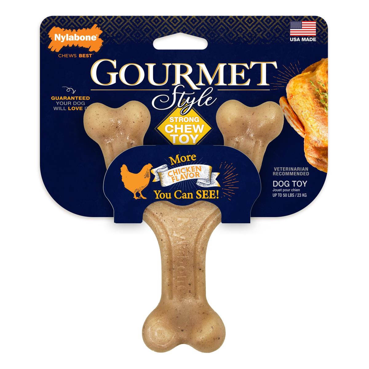 Nylabone Gourmet Style Strong Wishbone Chicken Flavor Dog Chew Toy