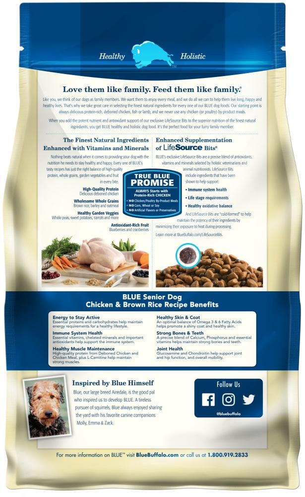 Blue buffalo senior dog food ingredients sale