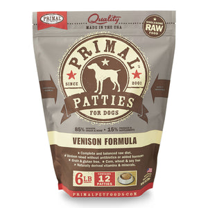 Primal Venison Patties Frozen Dog Food