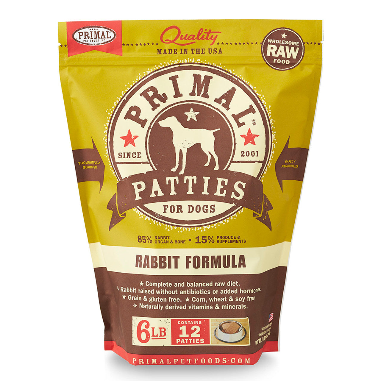 Primal Rabbit Patties Frozen Dog Food