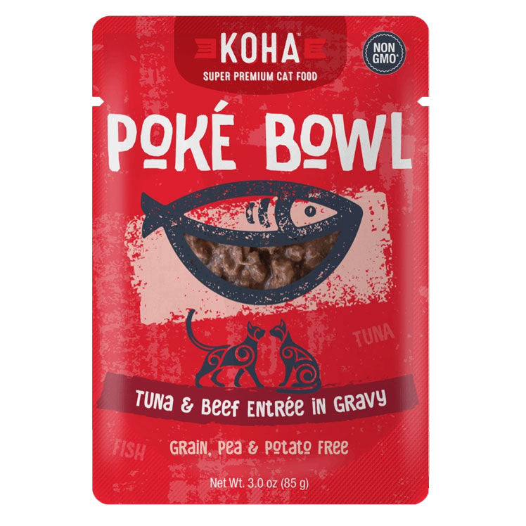 KOHA Poké Bowl Tuna & Beef in Gravy Wet Cat Food
