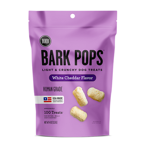 Bixbi Pet Bark Pops White Cheddar Flavor Light & Crunchy Dog Treats