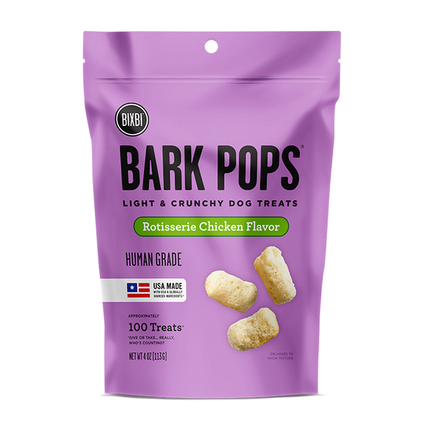Bixbi Pet Bark Pops Rotisserie Chicken Flavor Light & Crunchy Dog Treats