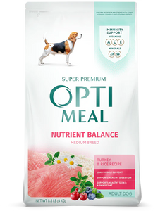 Opti Meal Grain Free Adult Medium Breed Nutrient Balance Turkey & Rice Recipe