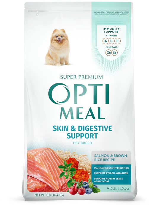 Opti Meal Skin & Digestive Support Adult Toy Breed Salmon & Brown Rice Recipe
