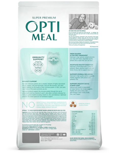 Opti Meal Skin & Digestive Support Adult Toy Breed Salmon & Brown Rice Recipe