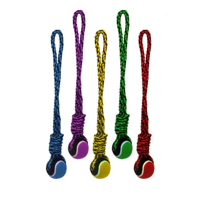 MultiPet Nuts for Knots Rope Tug with Tennis Ball Dog Toy